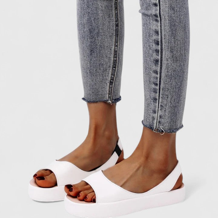 Women's Casual Solid Color Low Platform Sandals | Slingback