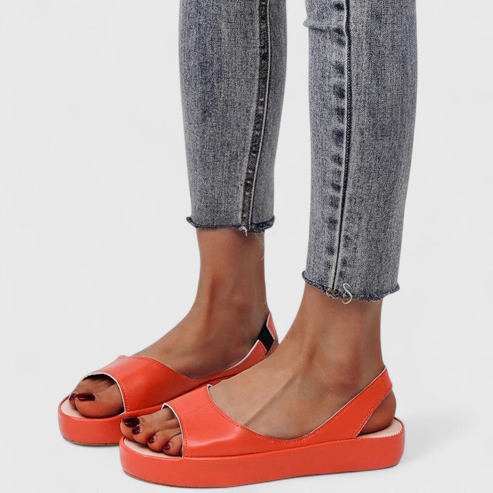 Women's Casual Solid Color Low Platform Sandals | Slingback