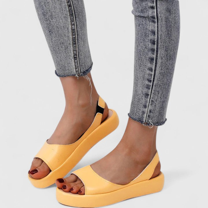 Women's Casual Solid Color Low Platform Sandals | Slingback
