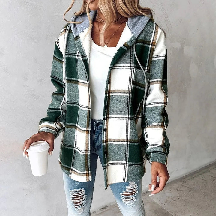 Women's Winter Plaid Hooded Jacket | Casual
