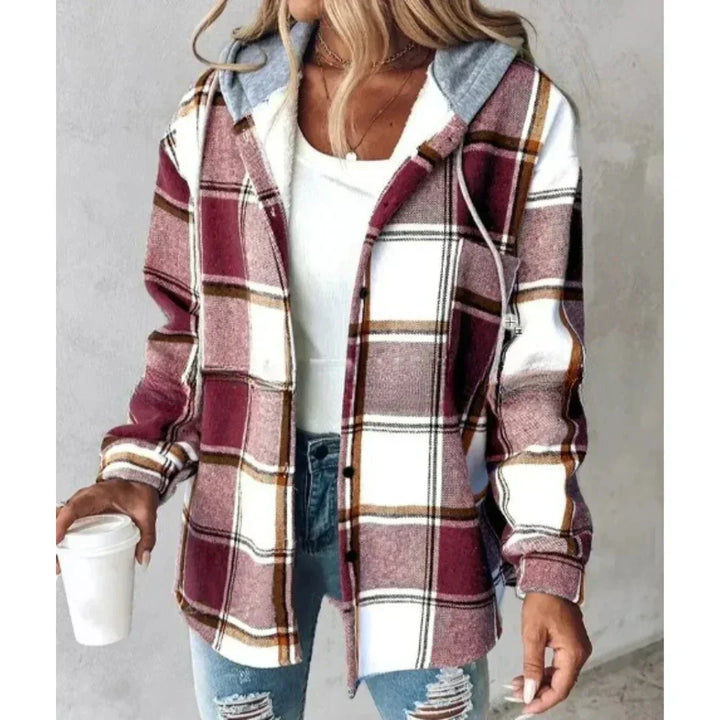 Women's Winter Plaid Hooded Jacket | Casual