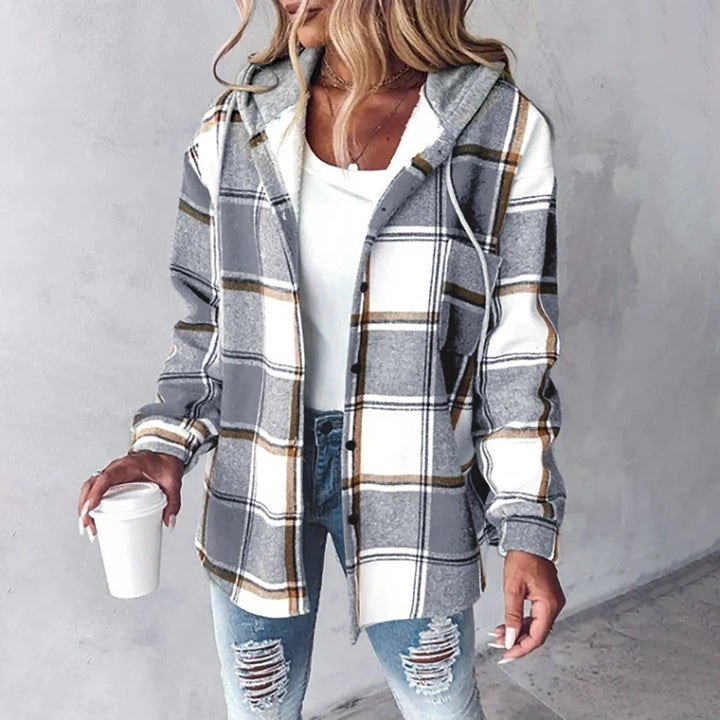 Women's Winter Plaid Hooded Jacket | Casual