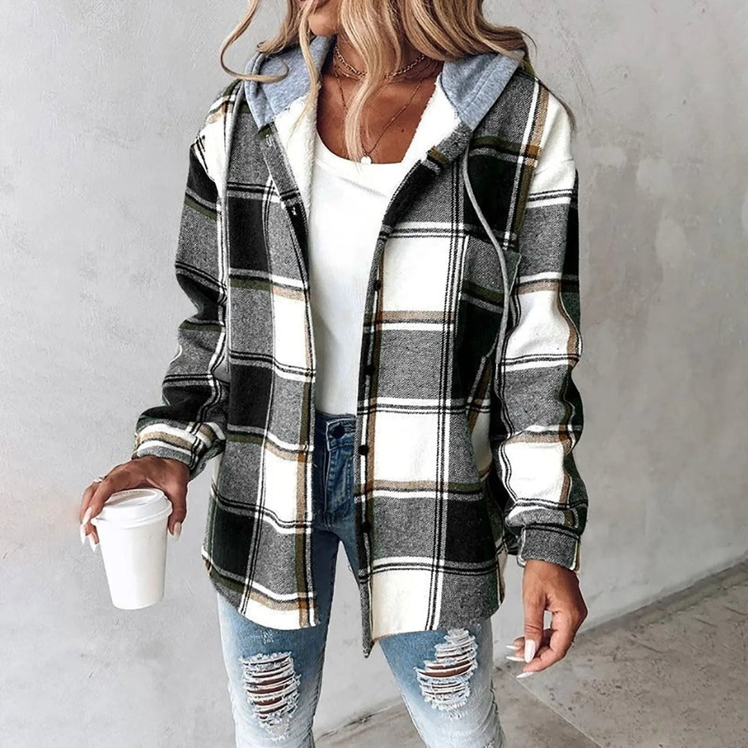 Women's Winter Plaid Hooded Jacket | Casual