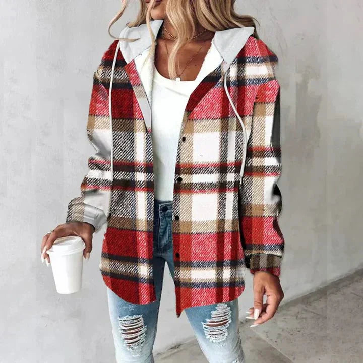 Women's Winter Plaid Hooded Jacket | Casual