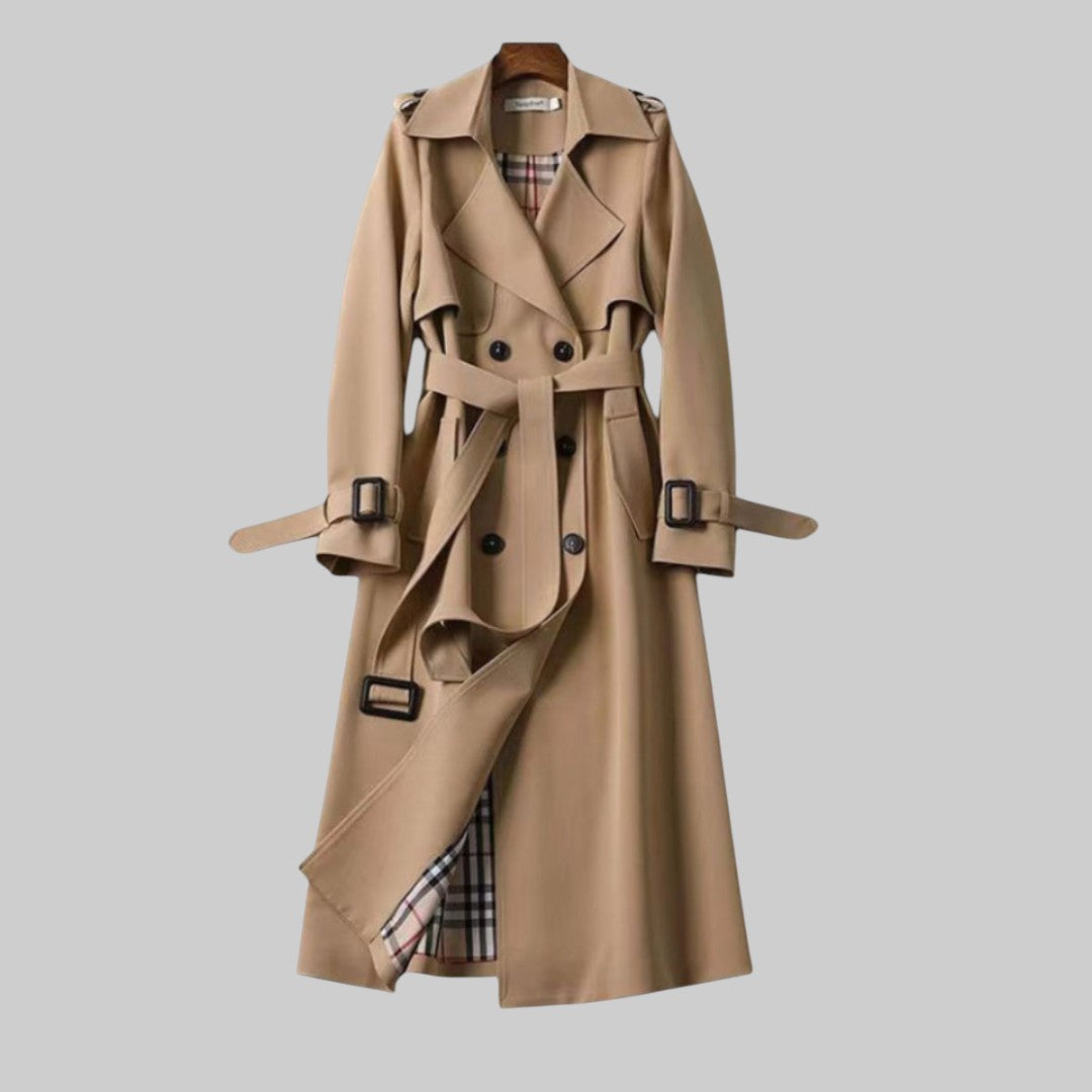 Women’s Long Belted Trench Coat | Double-Breasted