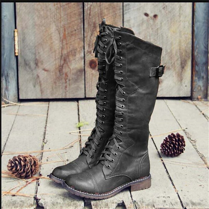 Women's High Lace-Up Riding Style Boots | Vintage