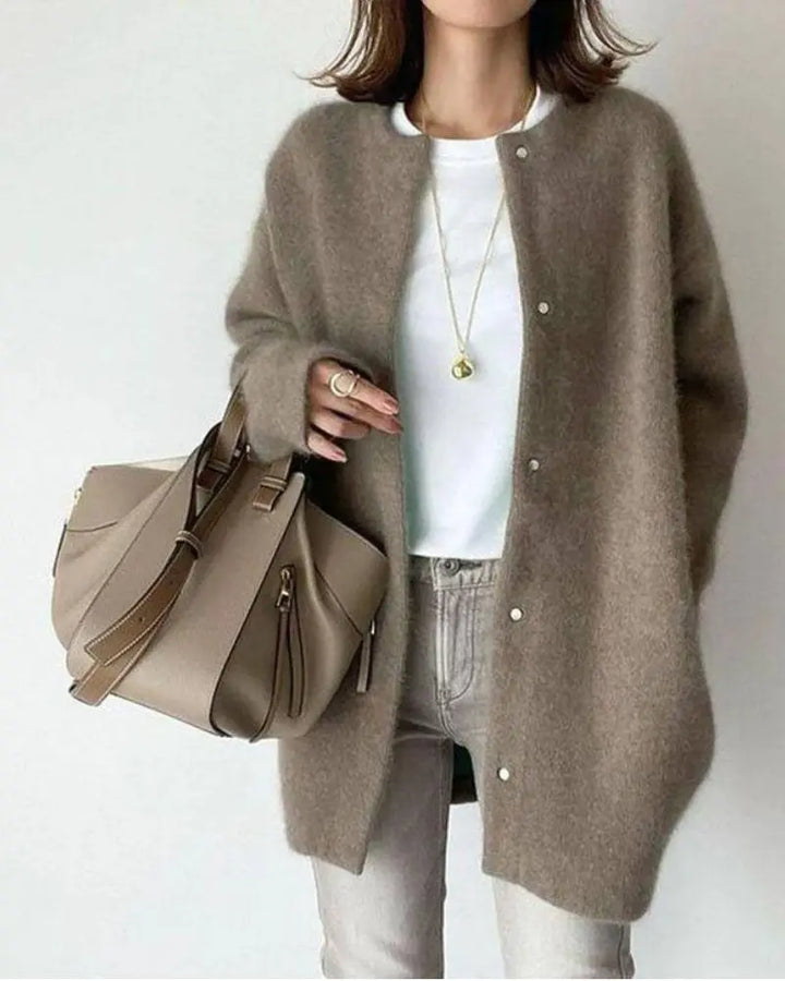 Women’s Warm Long Cardigan | Button Front