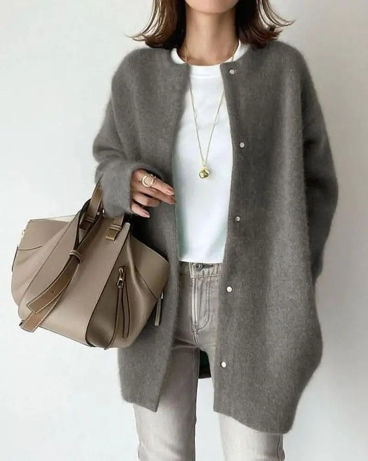 Women’s Warm Long Cardigan | Button Front