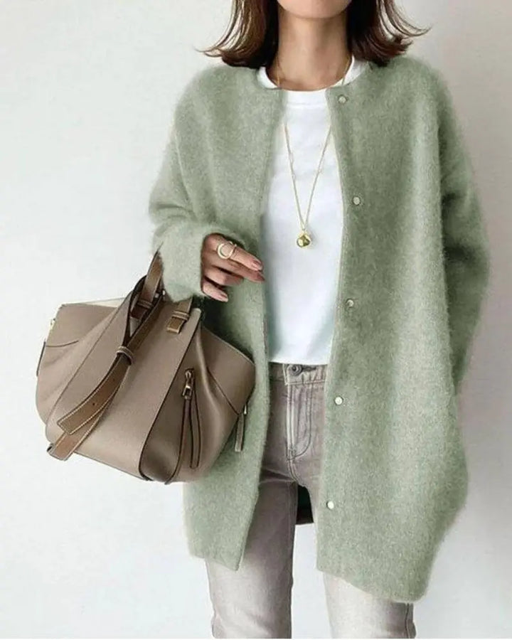 Women’s Warm Long Cardigan | Button Front