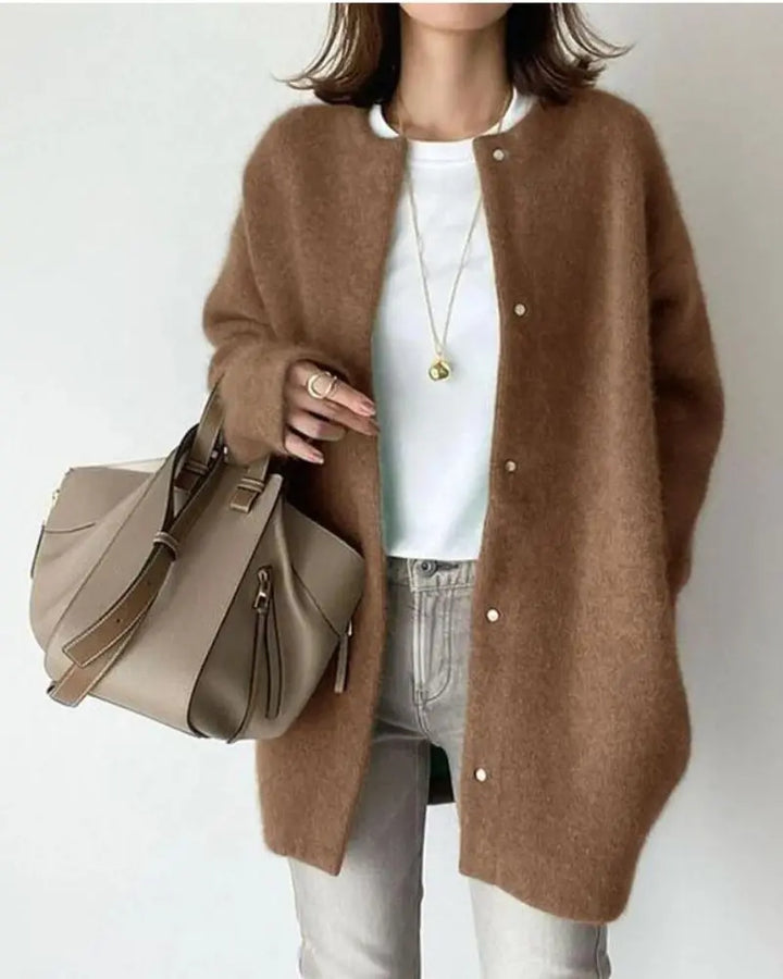 Women’s Warm Long Cardigan | Button Front