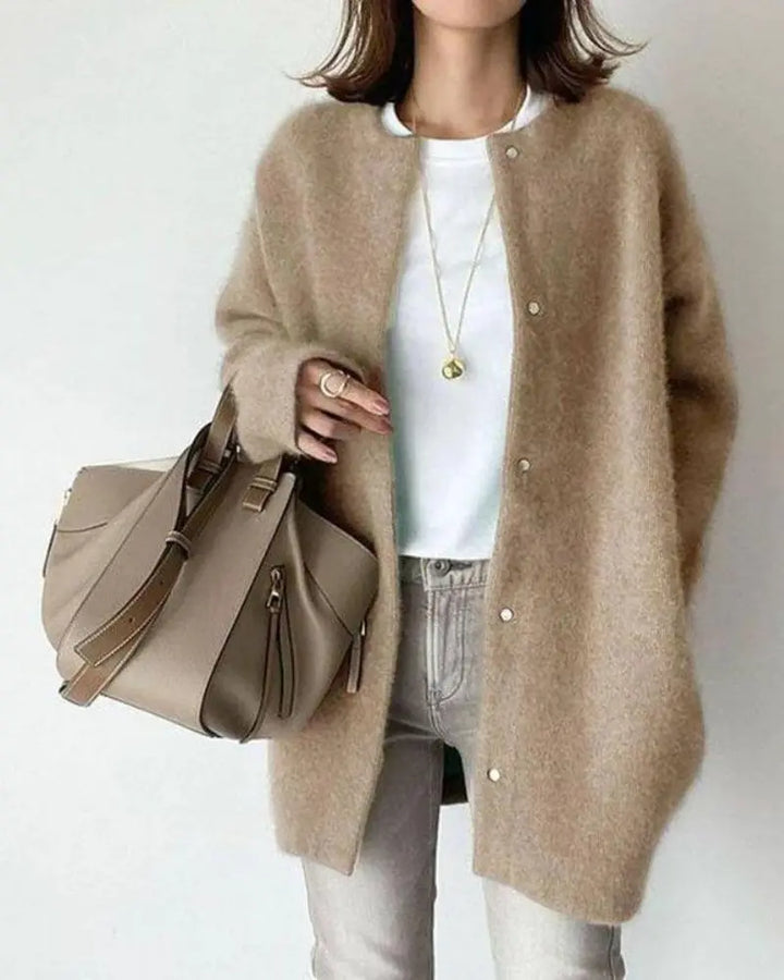 Women’s Warm Long Cardigan | Button Front