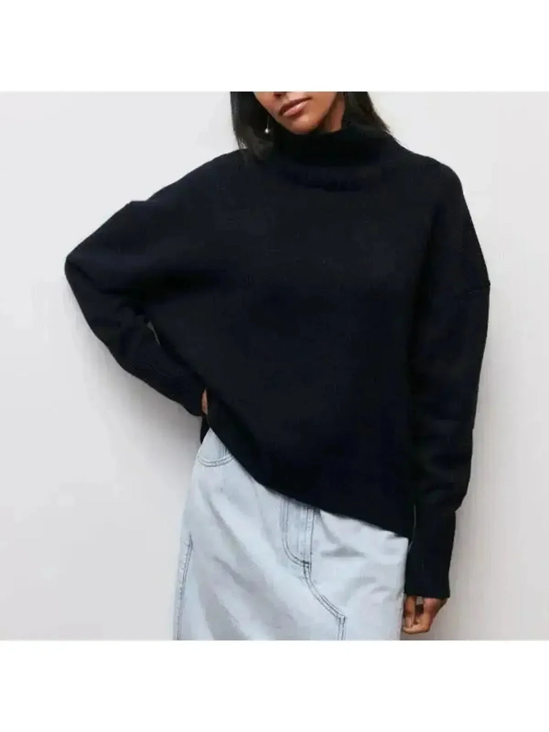 Women's Chic Turtleneck Jumper | Ribbed
