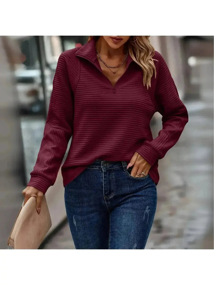 Women’s Quarter-Zip Jumper | Stand Collar