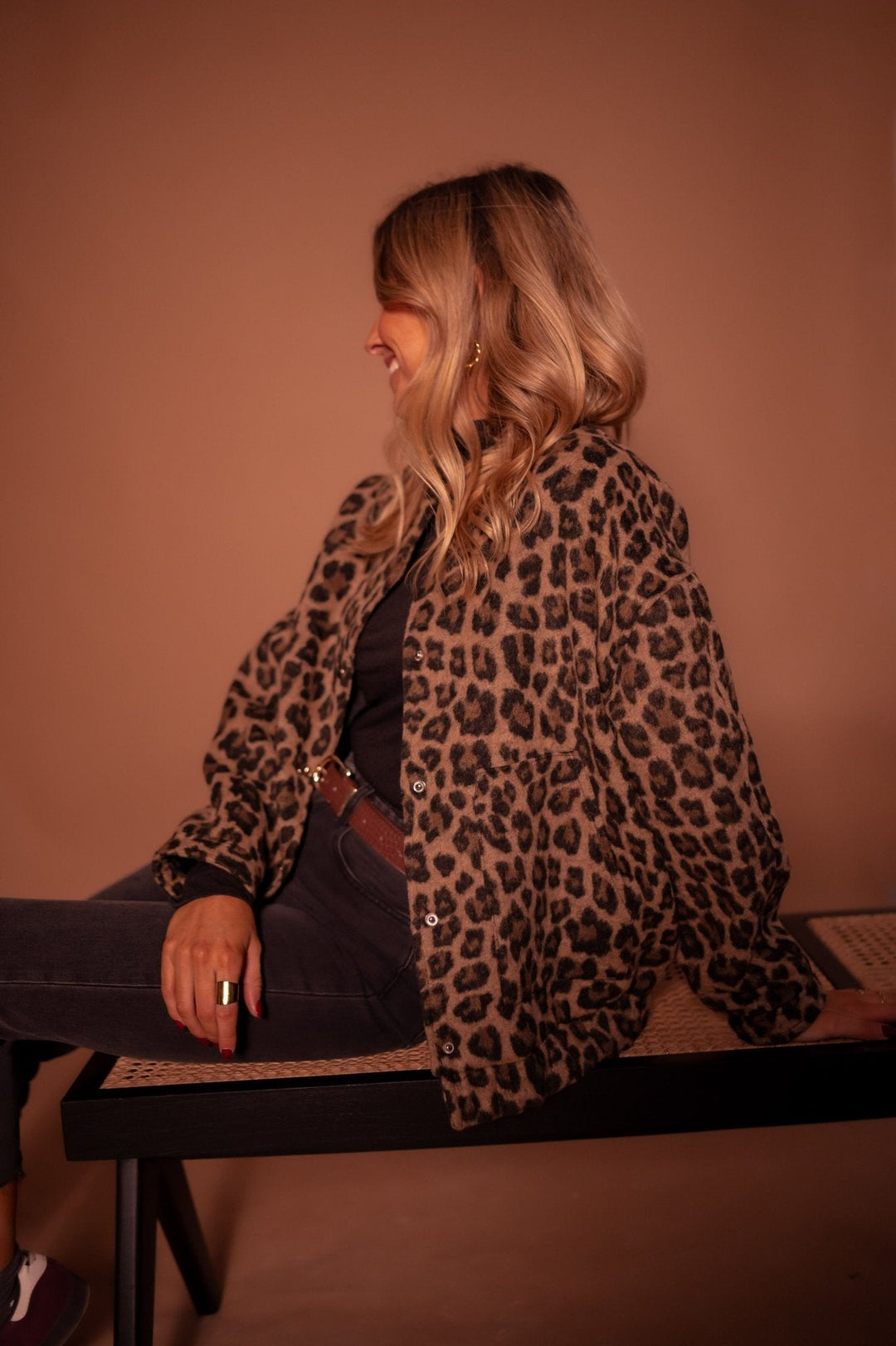Women's Oversized Patterned Jacket | Pockets