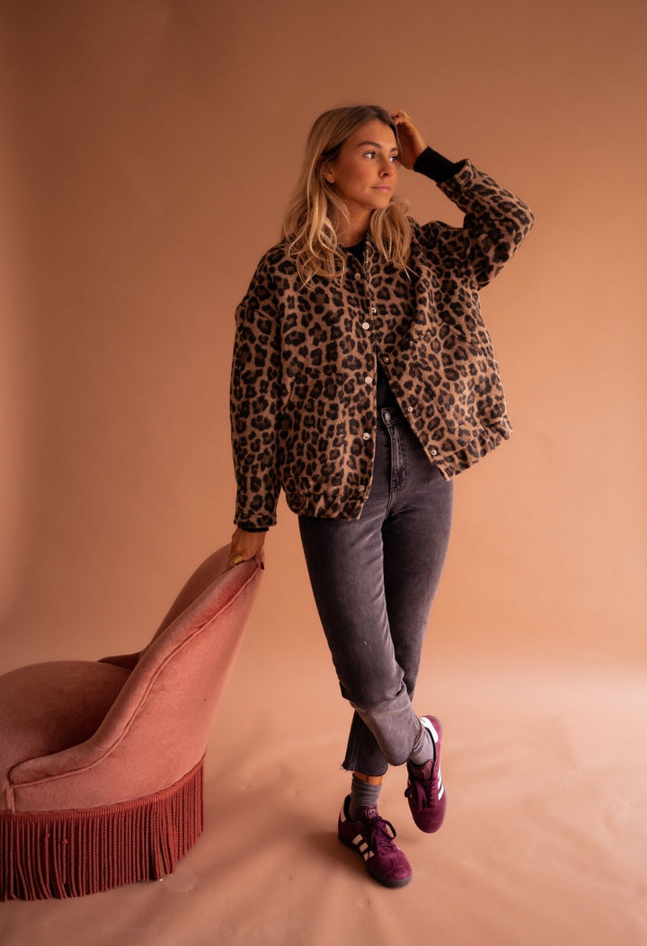 Women's Oversized Patterned Jacket | Pockets