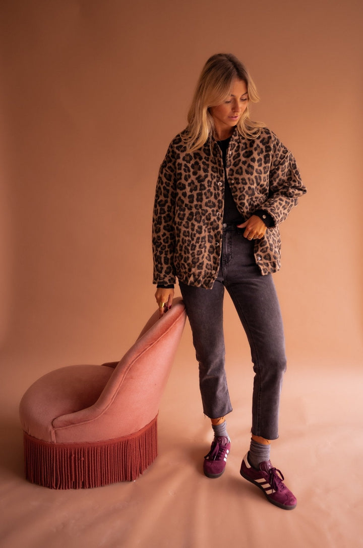 Women's Oversized Patterned Jacket | Pockets