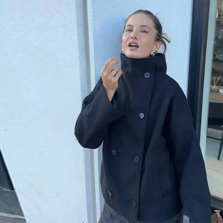 Women's Funnel Neck Winter Jacket | Cropped