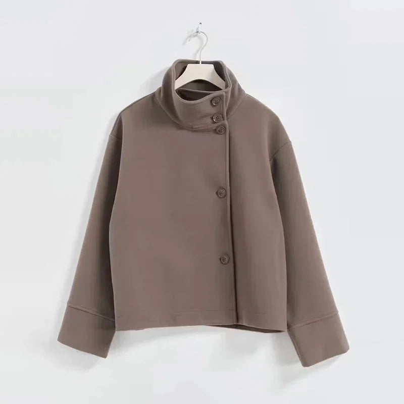 Women's Funnel Neck Winter Jacket | Cropped