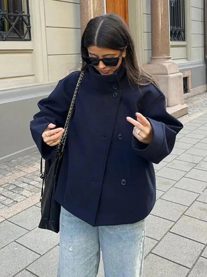 Women's Funnel Neck Winter Jacket | Cropped