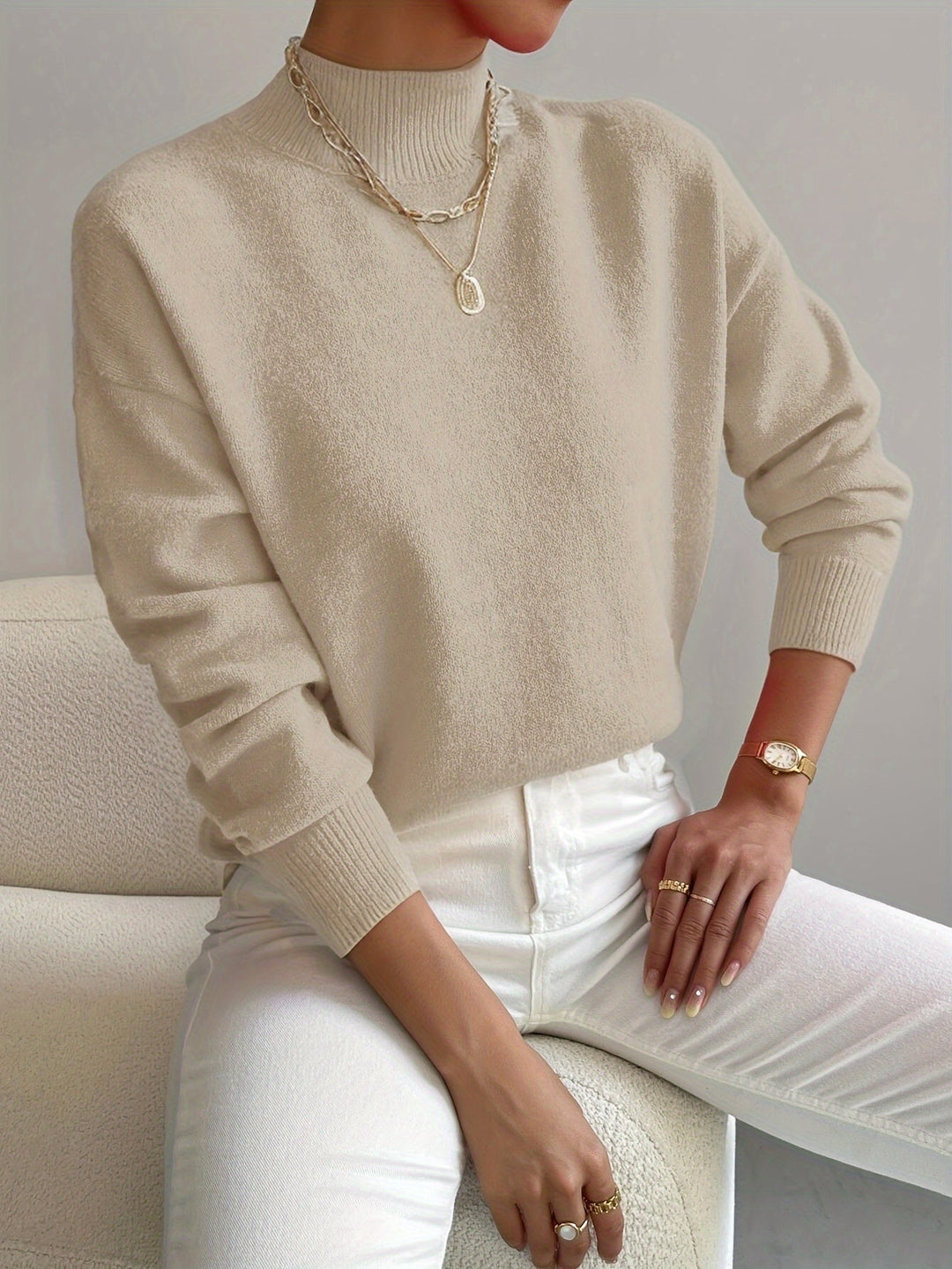 Women's Mock Neck Jumper | Knit