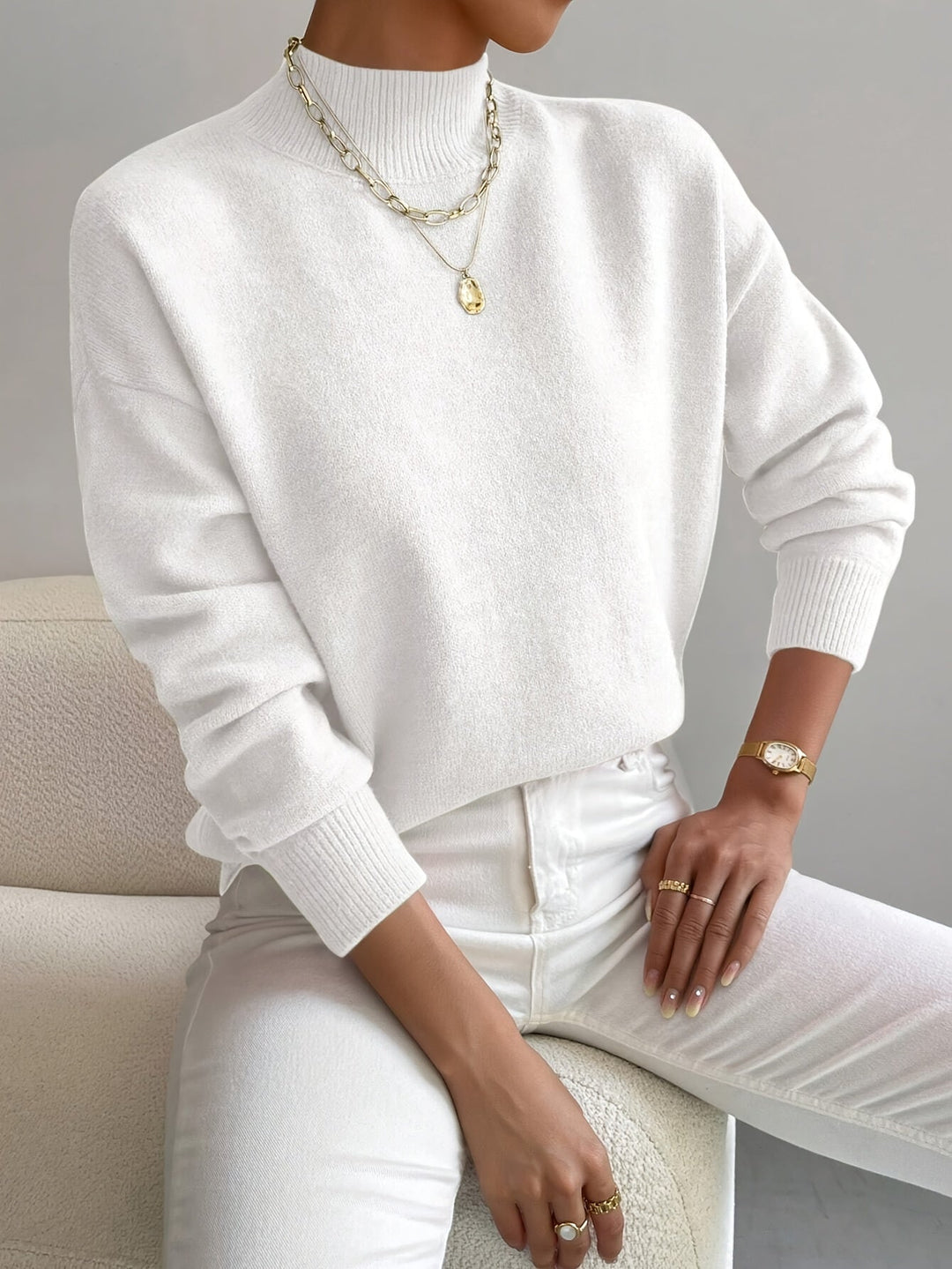 Women's Mock Neck Jumper | Knit