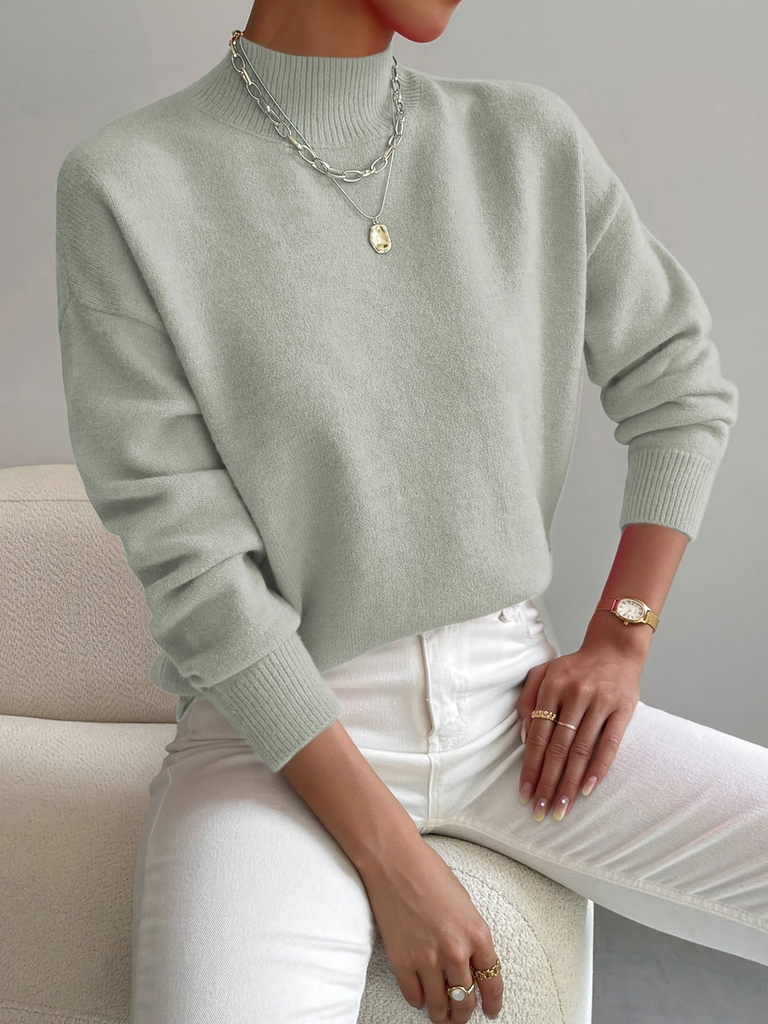 Women's Mock Neck Jumper | Knit