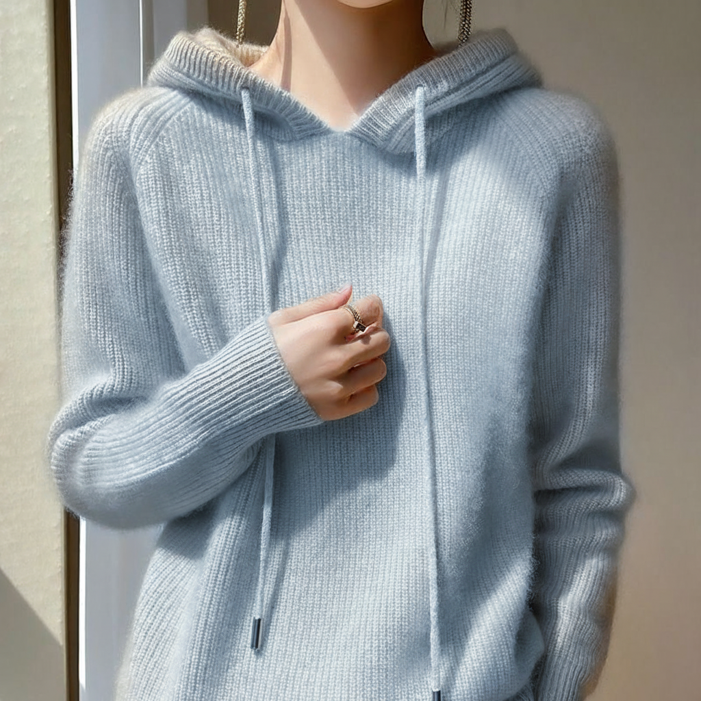 Women's Oversized Winter Knitted Hoodie | Plain