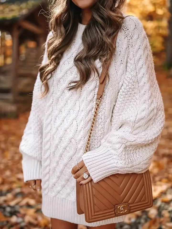 Women’s Long-Sleeve Cable Knit Dress | Mini