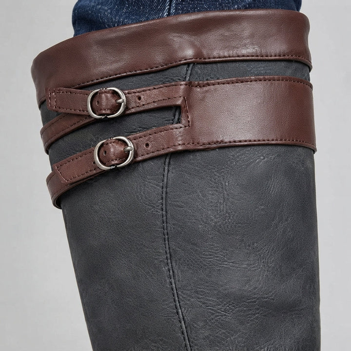 Women's Buckle Knee High Riding Boots | Heel