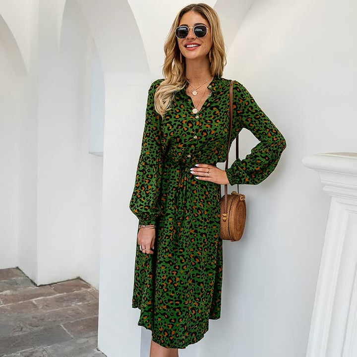 Women’s Printed Vacation Dress | Midi