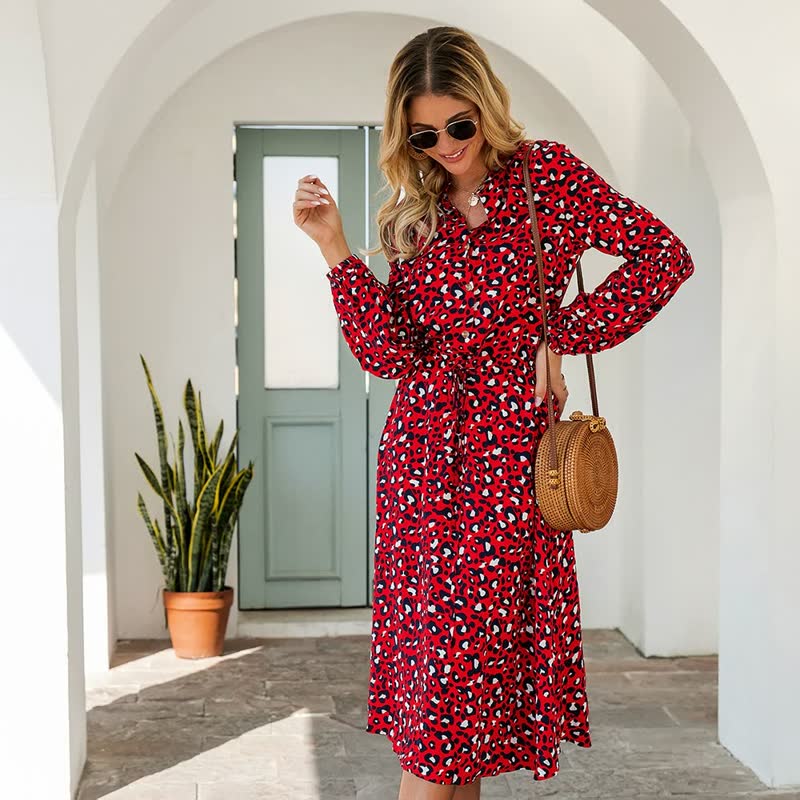 Women’s Printed Vacation Dress | Midi