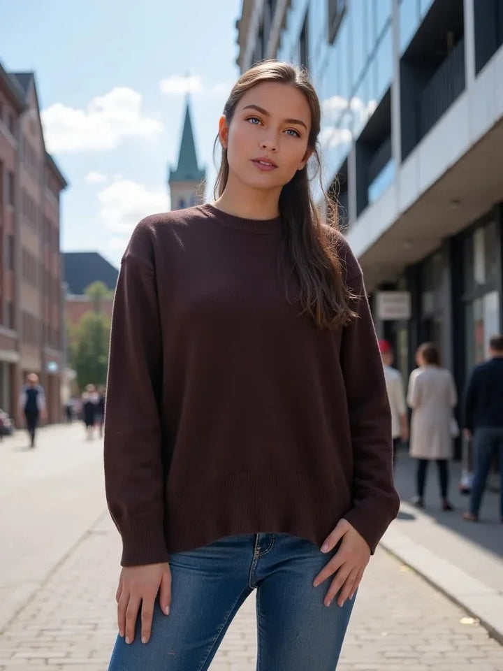 Women's Oversized Crew Neck Knit Jumper | Winter
