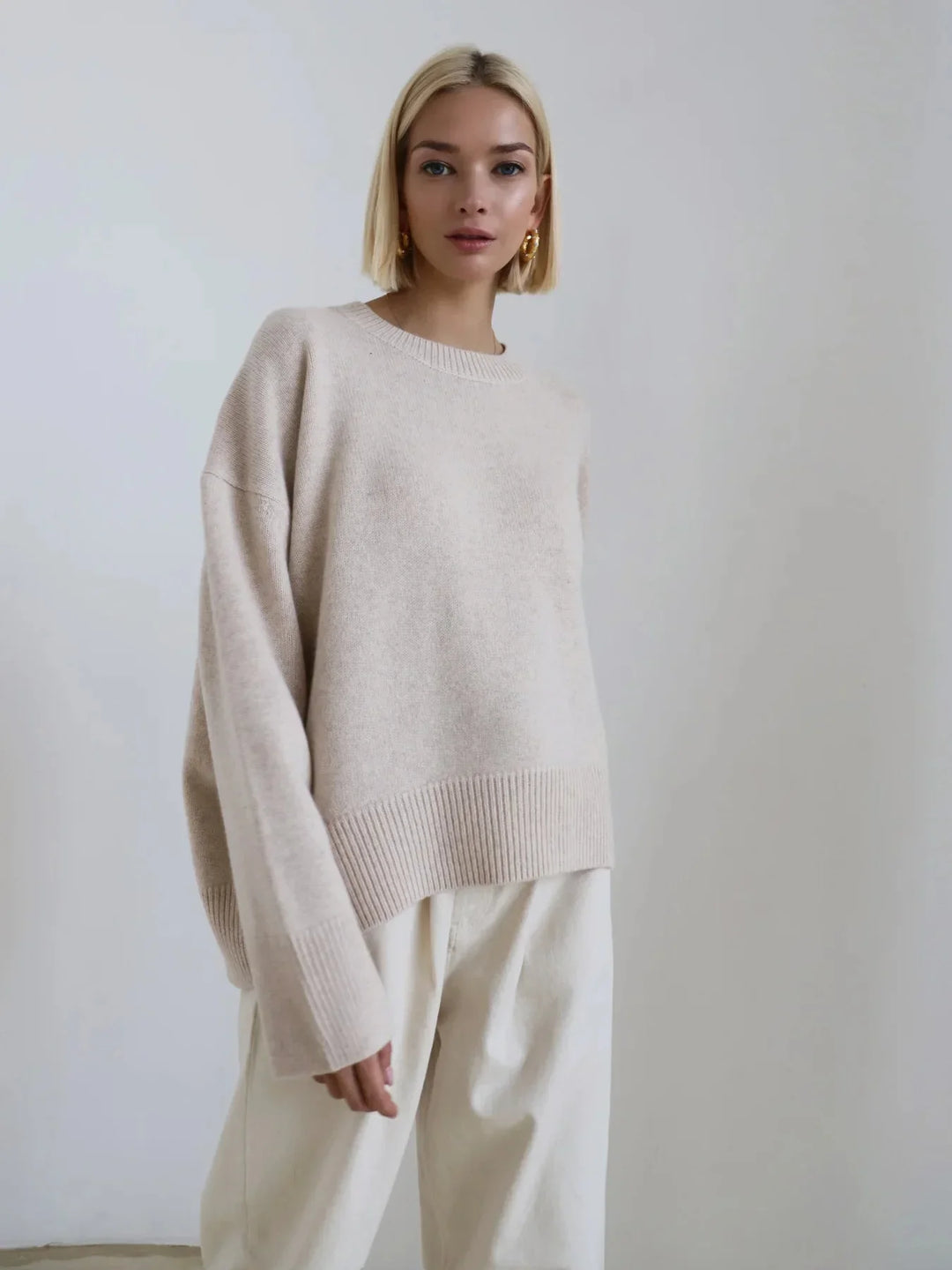 Women's Oversized Crew Neck Knit Jumper | Winter
