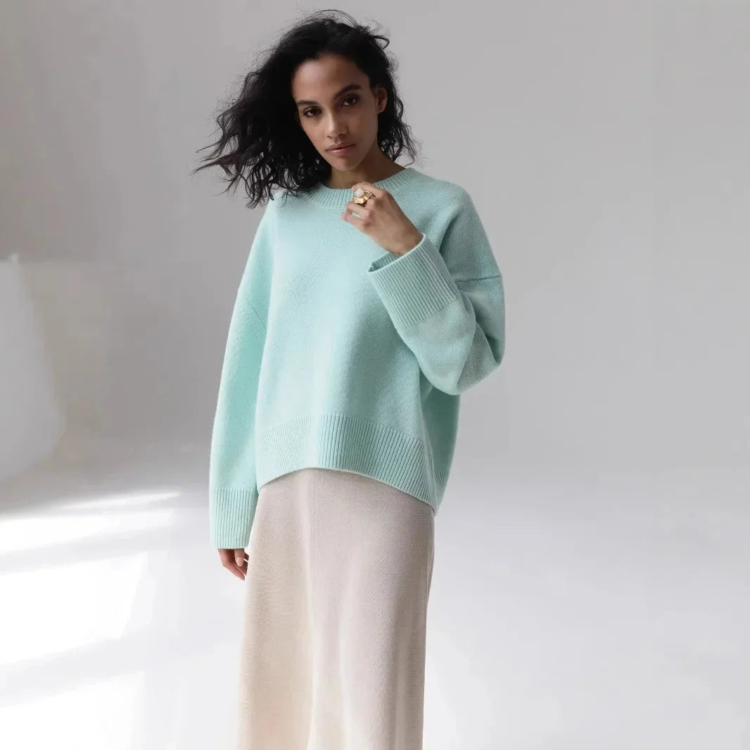 Women's Oversized Crew Neck Knit Jumper | Winter