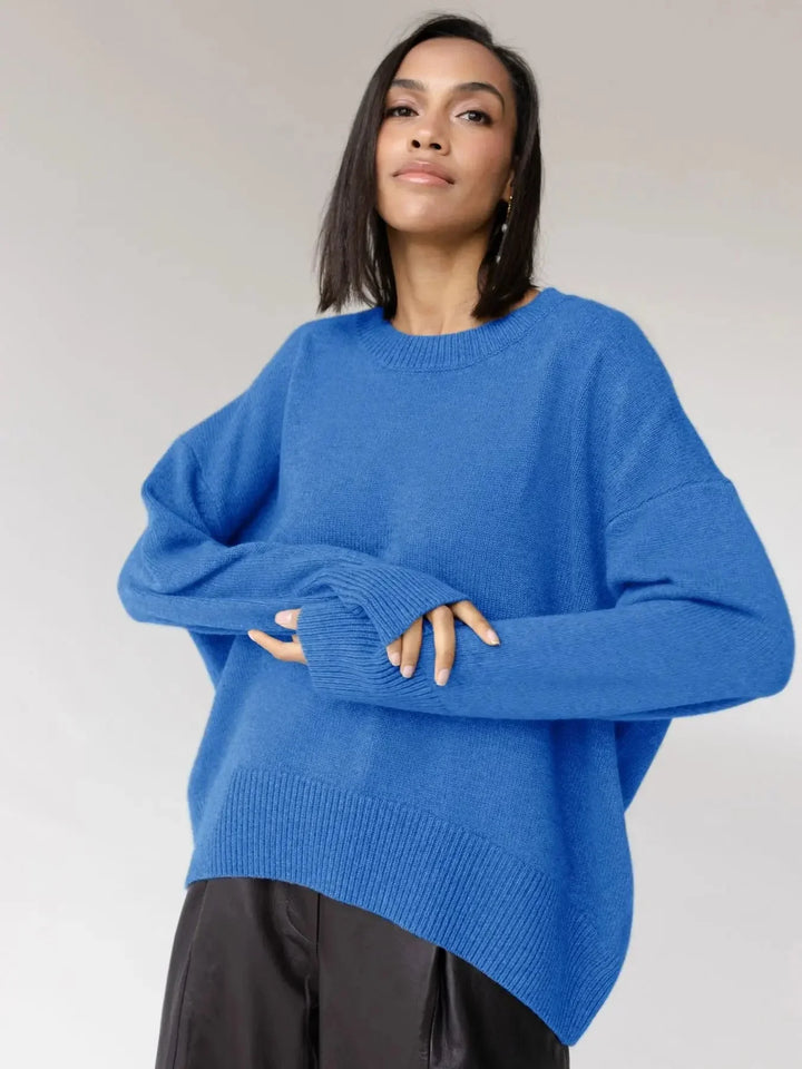 Women's Oversized Crew Neck Knit Jumper | Winter