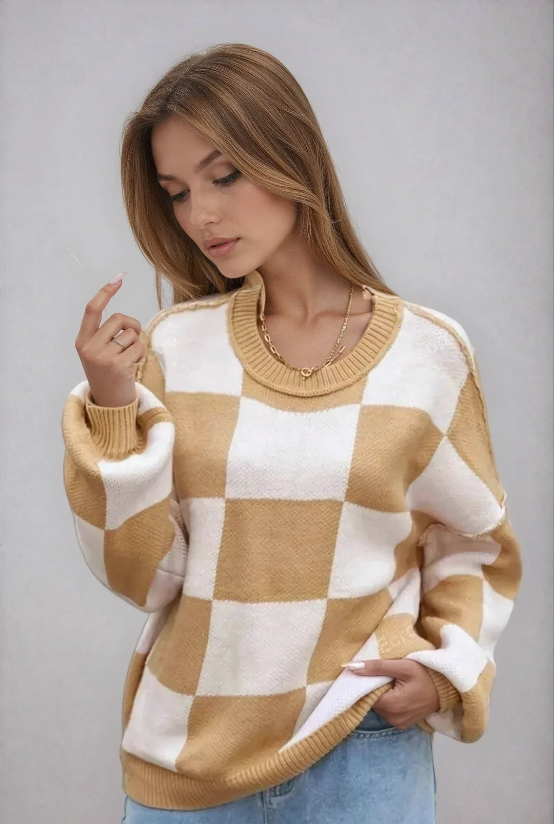 Women's Round Neck Oversized Knit Jumper | Winter