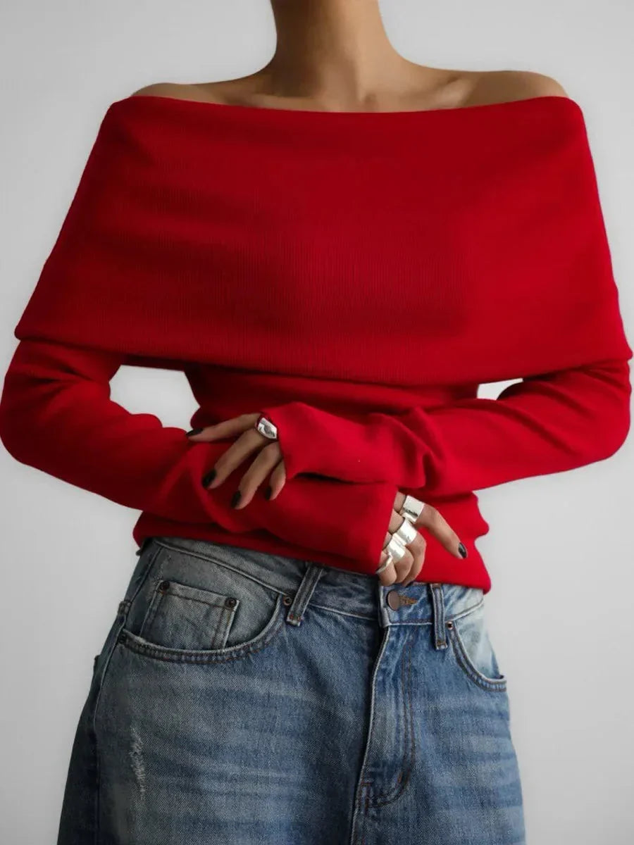 Women's Off Shoulder Knit Jumper | Winter