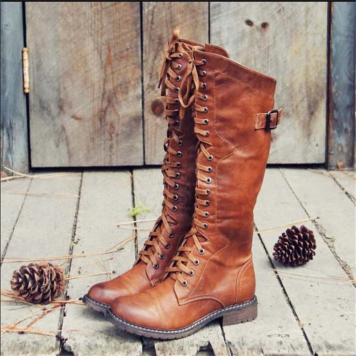 Women's High Lace-Up Riding Style Boots | Vintage