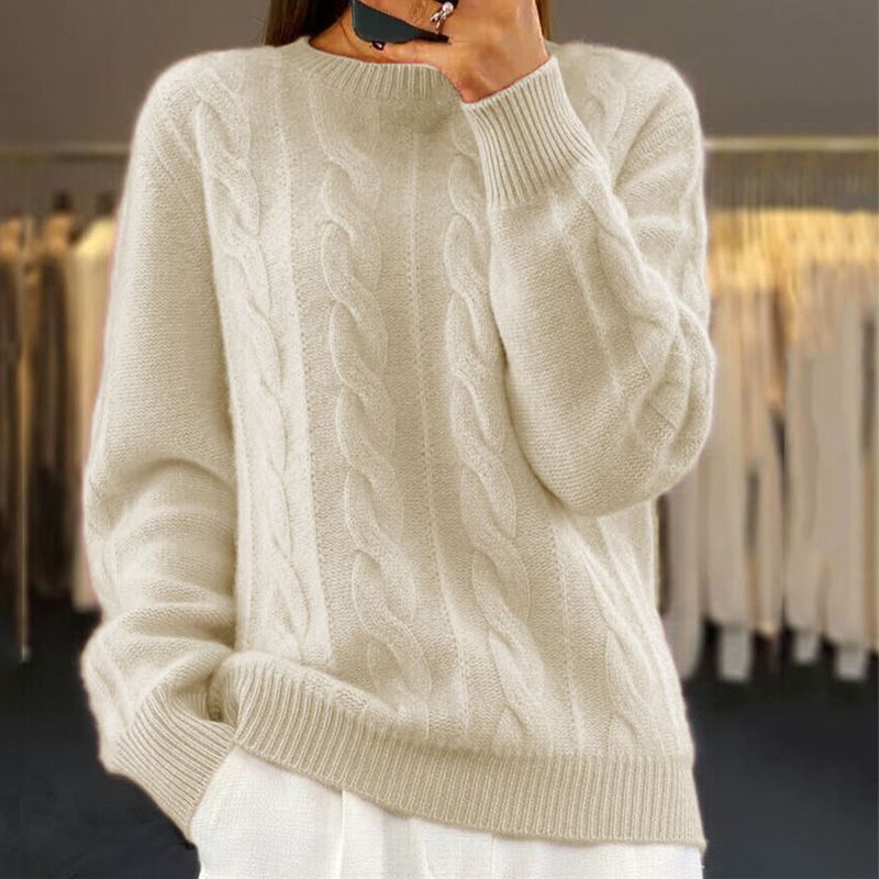 Women's Rib Crew Neck Knit Jumper | Winter