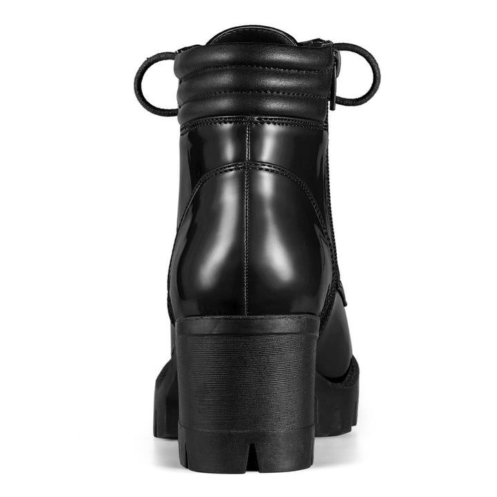 Women's Lace Up Combat Chunky Ankle Boots | Platform