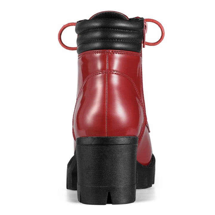 Women's Lace Up Combat Chunky Ankle Boots | Platform