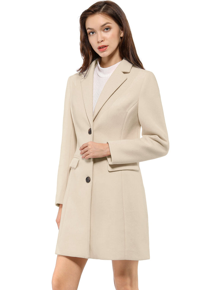 Women's Button Single Breasted Pea Coat | Winter