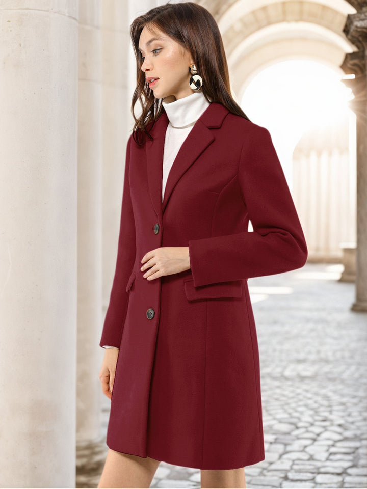 Women's Button Single Breasted Pea Coat | Winter