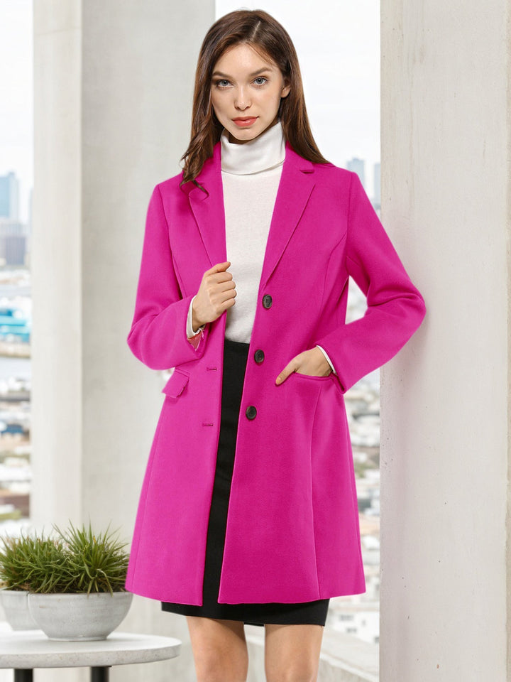 Women's Button Single Breasted Pea Coat | Winter