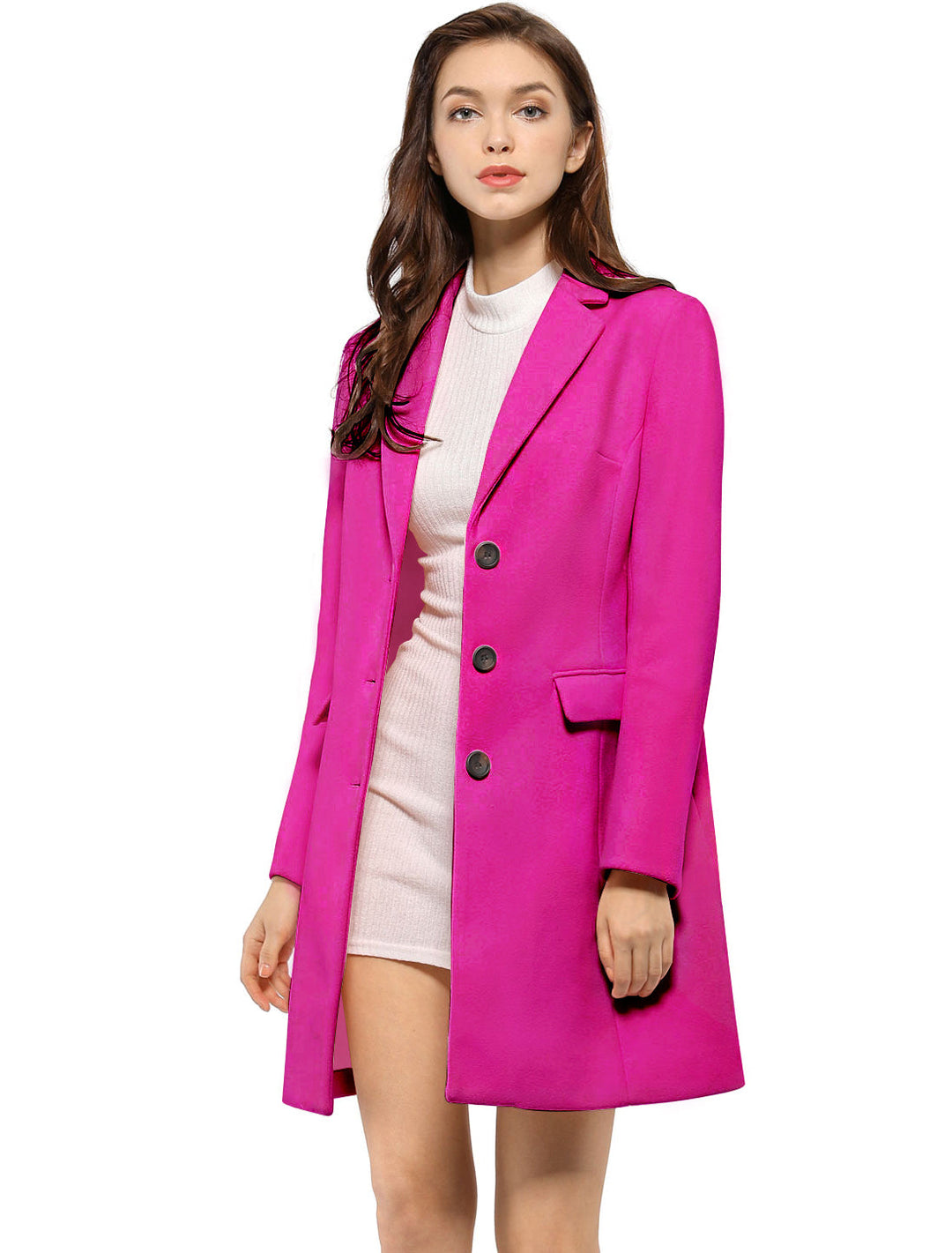 Women's Button Single Breasted Pea Coat | Winter
