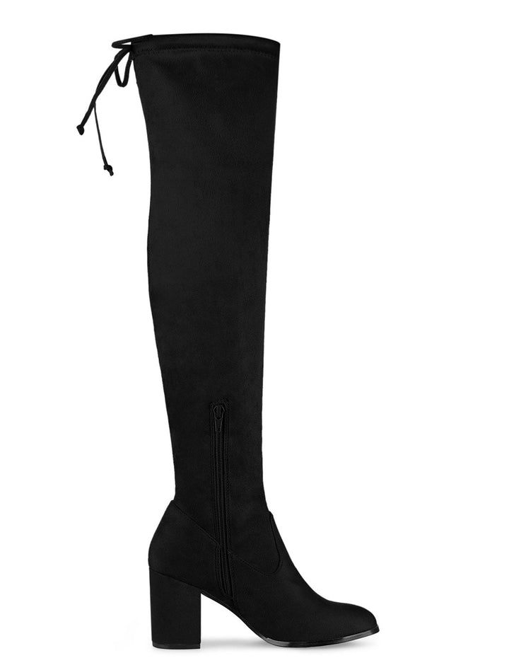 Women's Heel Zip Over the Knee Boots | Chunky