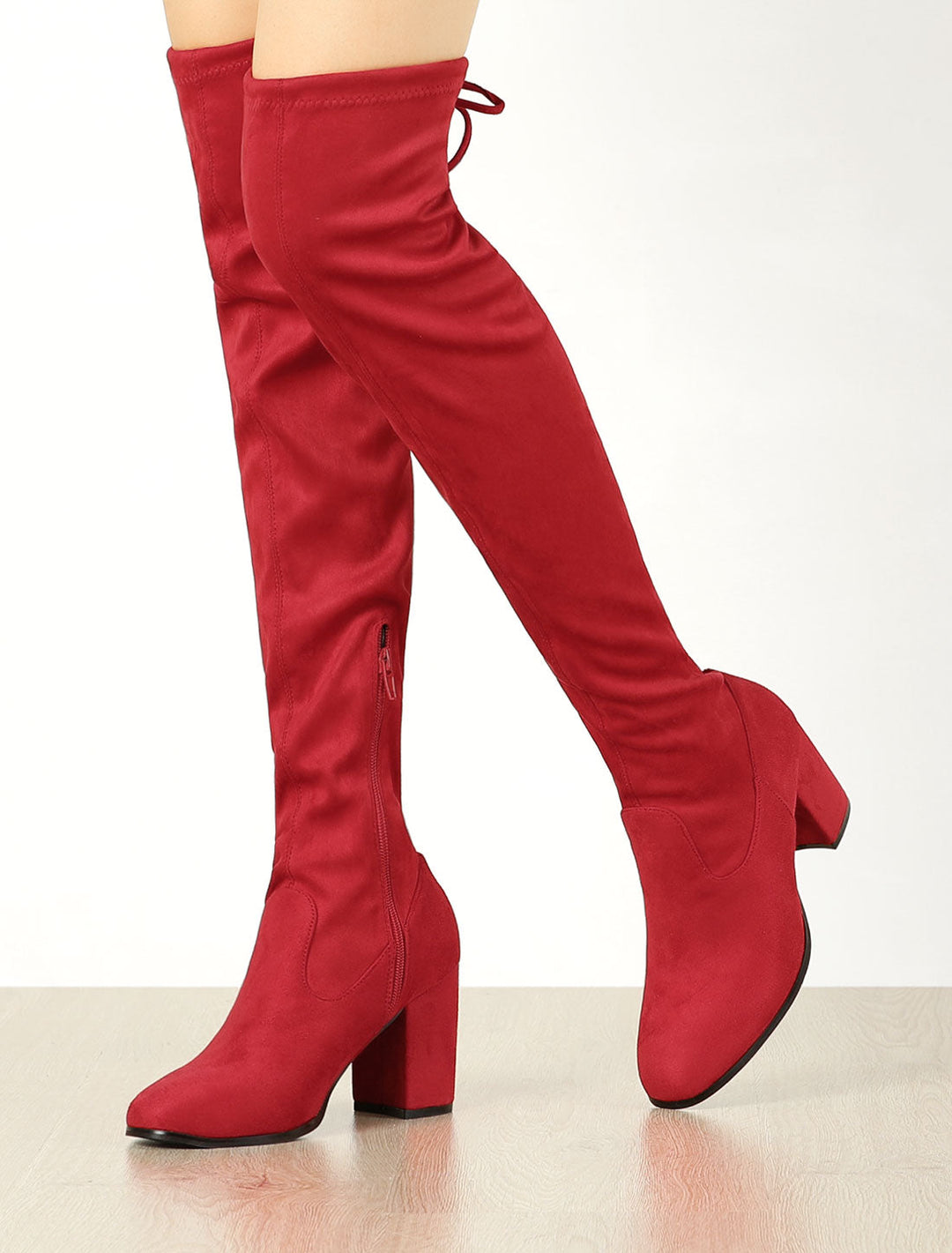 Women's Heel Zip Over the Knee Boots | Chunky