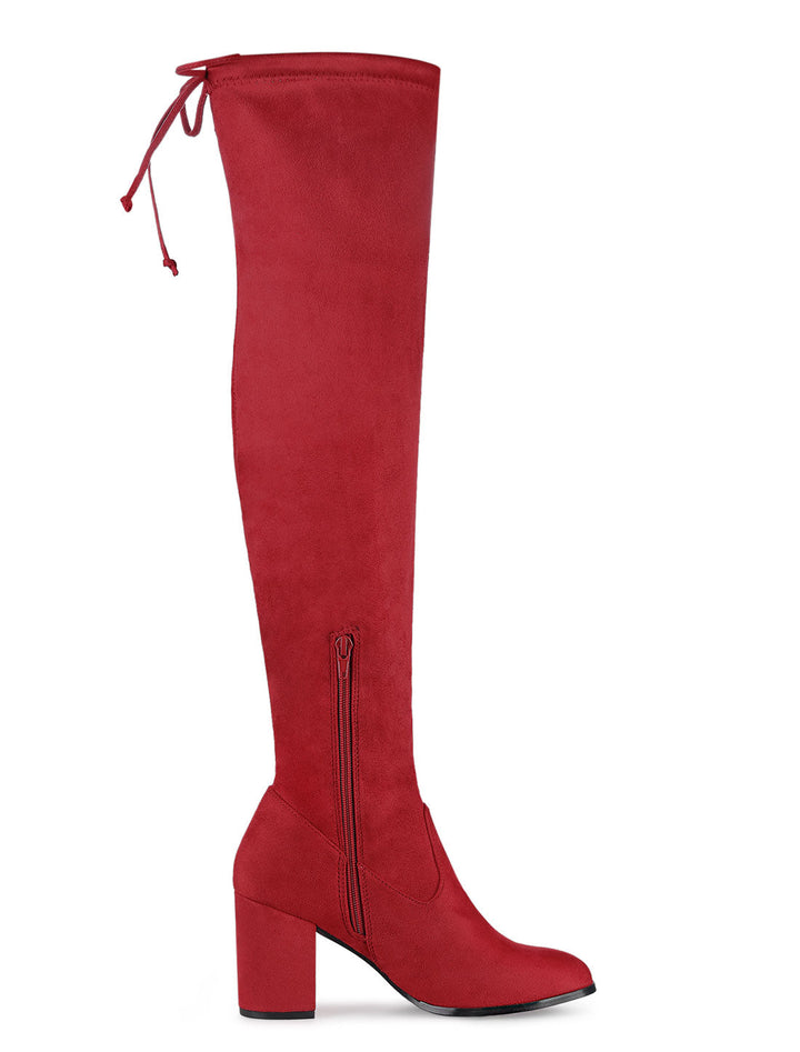 Women's Heel Zip Over the Knee Boots | Chunky