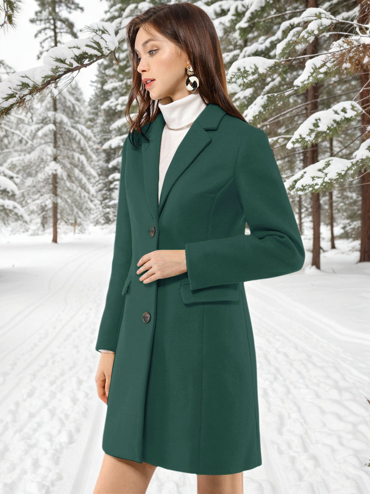 Women's Button Single Breasted Pea Coat | Winter