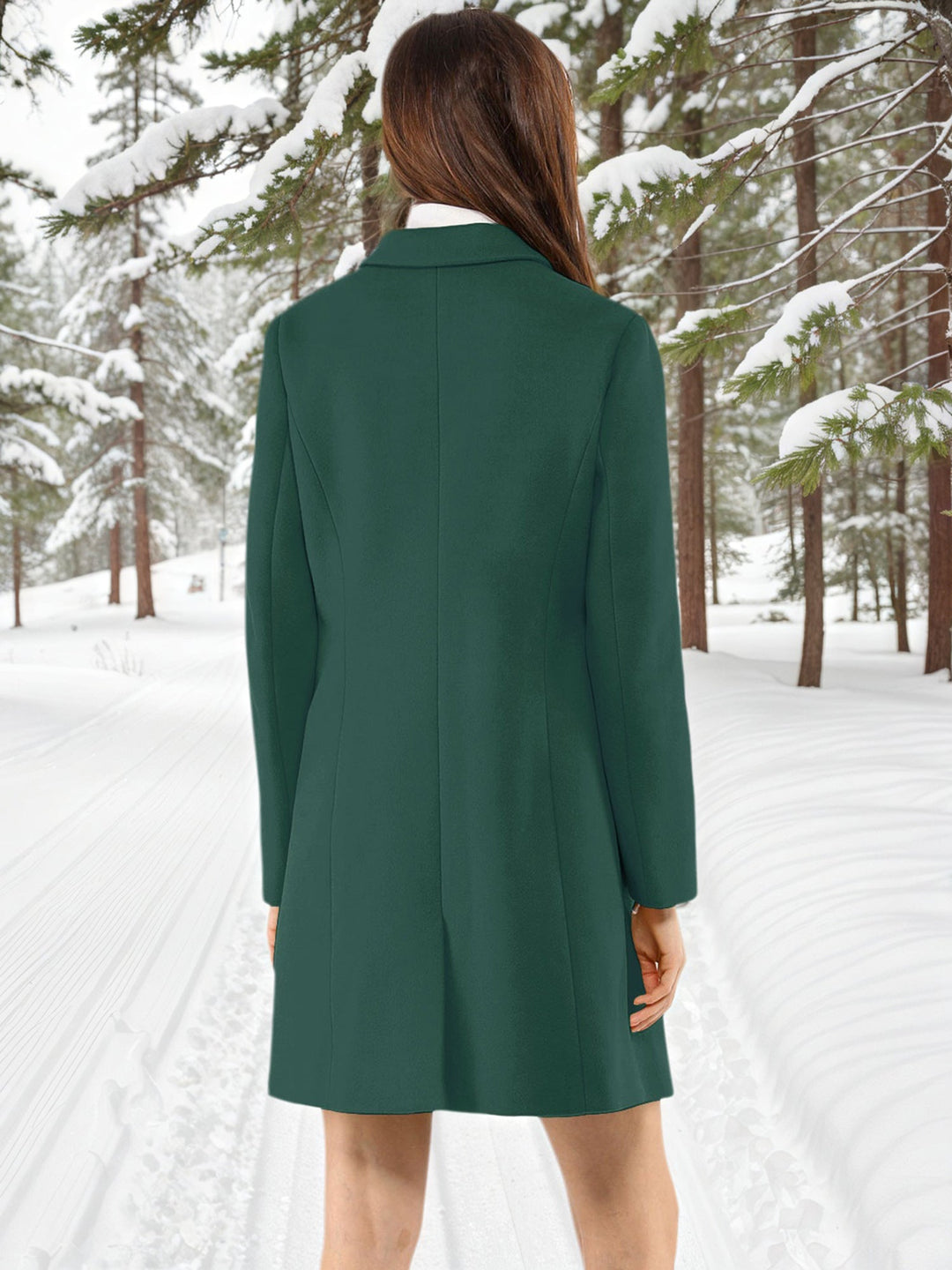 Women's Button Single Breasted Pea Coat | Winter
